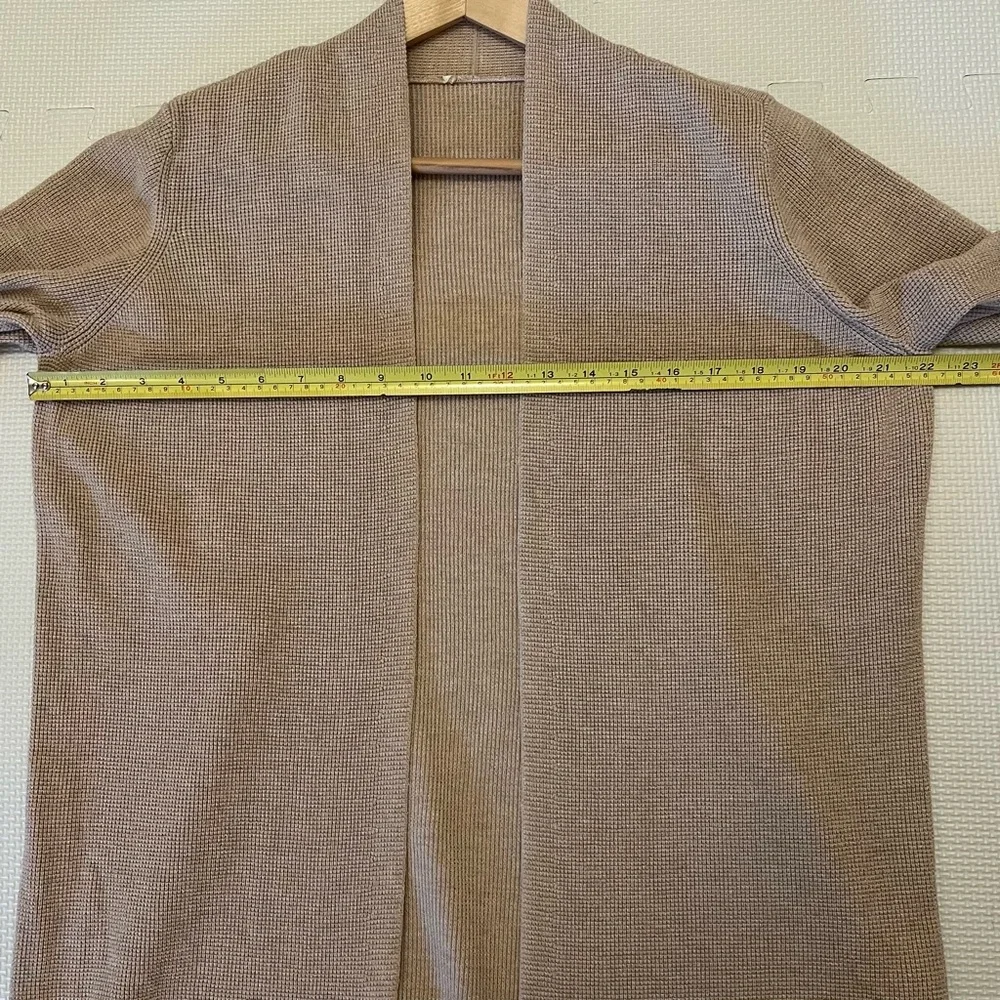 Cyrus Waffle Knit Open Cardigan Beige Neutral Size L - Picture 7 of 8
